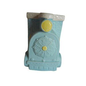 Vintage Inarco Ceramic Planter Blue Train Japan Nursery Decor